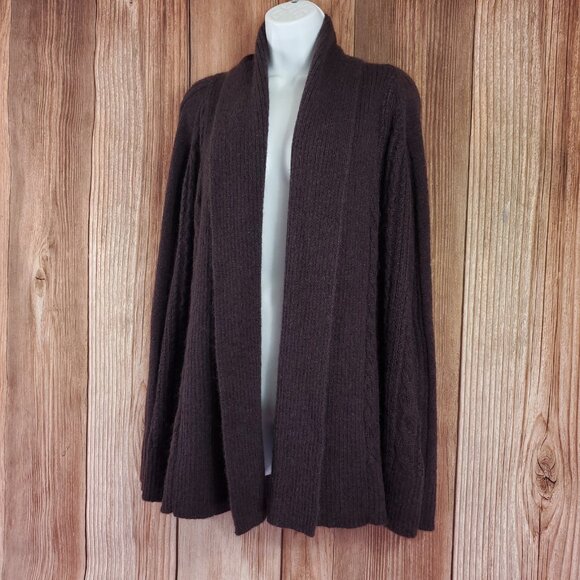 Allsaints Womens Size 10 Galaxy Flex Cardigan Mohair Wool Purple Brown - Picture 3 of 11